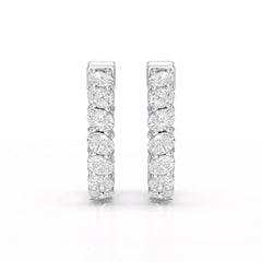 3.9 CT Oval Cut Lab Diamond Hoops Earrings Jama Jewels
