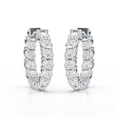 3.9 CT Oval Cut Lab Diamond Hoops Earrings Jama Jewels