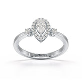 0.43 CT Pear Cut Lab Diamond Ring