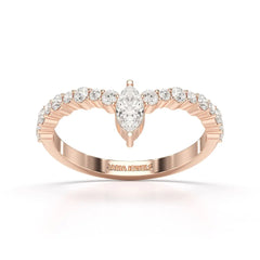 0.44 CT Marquise Cut Lab Diamond Ring