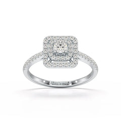 0.49 Carat Lab Diamond Round Cluster Ring