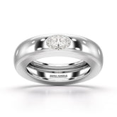 0.5 CT Oval Lab Diamond Simple Wedding Band