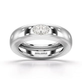 0.5 CT Oval Lab Diamond Simple Wedding Band
