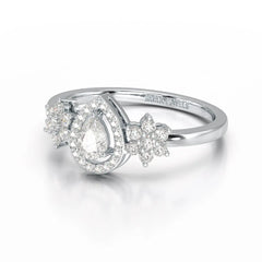 Pear Cut 0.5 CT Lab Grown Diamond Ring Jama Jewels