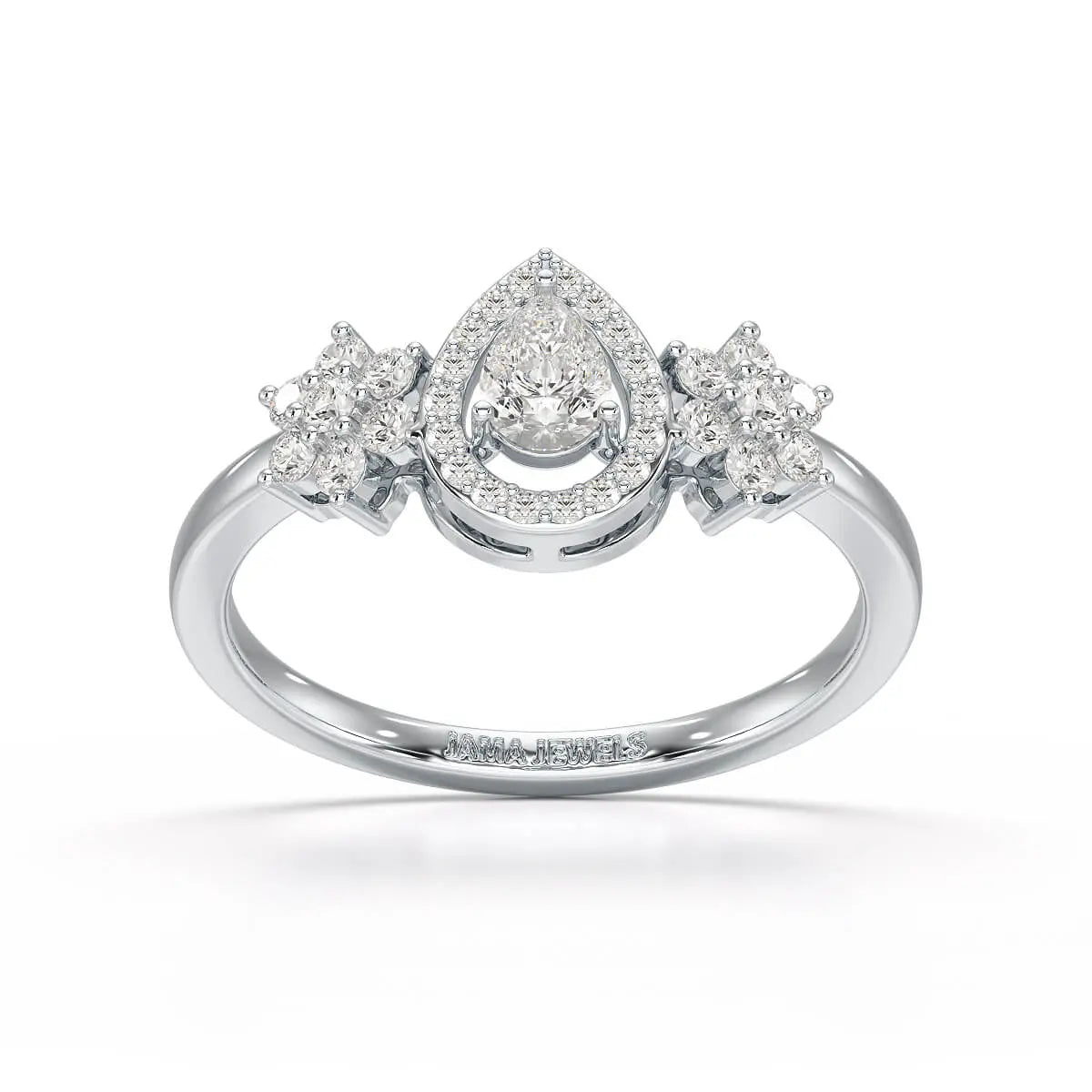 Pear Cut 0.5 CT Lab Grown Diamond Ring Jama Jewels