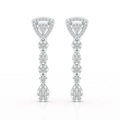 0.78 CT Round Dangle Drop Lab Diamond Earrings