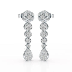 0.83 CT Lab Diamond Teardrop Dangle Earring