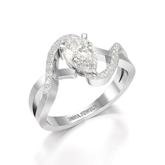 0.84 CT Pear Cut Lab Diamond Ring Jama Jewels