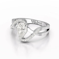 0.84 CT Pear Cut Lab Diamond Ring Jama Jewels