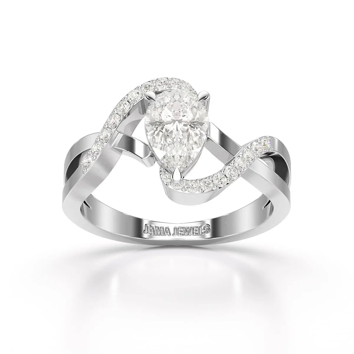 0.84 CT Pear Cut Lab Diamond Ring Jama Jewels