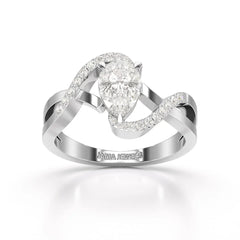 0.84 CT Pear Cut Lab Diamond Ring Jama Jewels