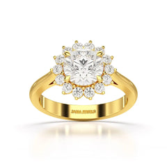 3.97 CT Lab Diamond Halo Ring