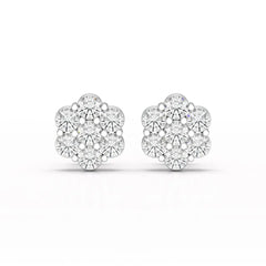 0.97 CT Round Cut Lab Diamond Stud Earring Jama Jewels