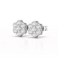 0.97 CT Round Cut Lab Diamond Stud Earring Jama Jewels