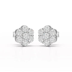 0.97 CT Round Cut Lab Diamond Stud Earring Jama Jewels