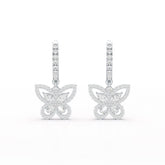 0.98 CT Lab Diamond Dangle Hoop Earrings