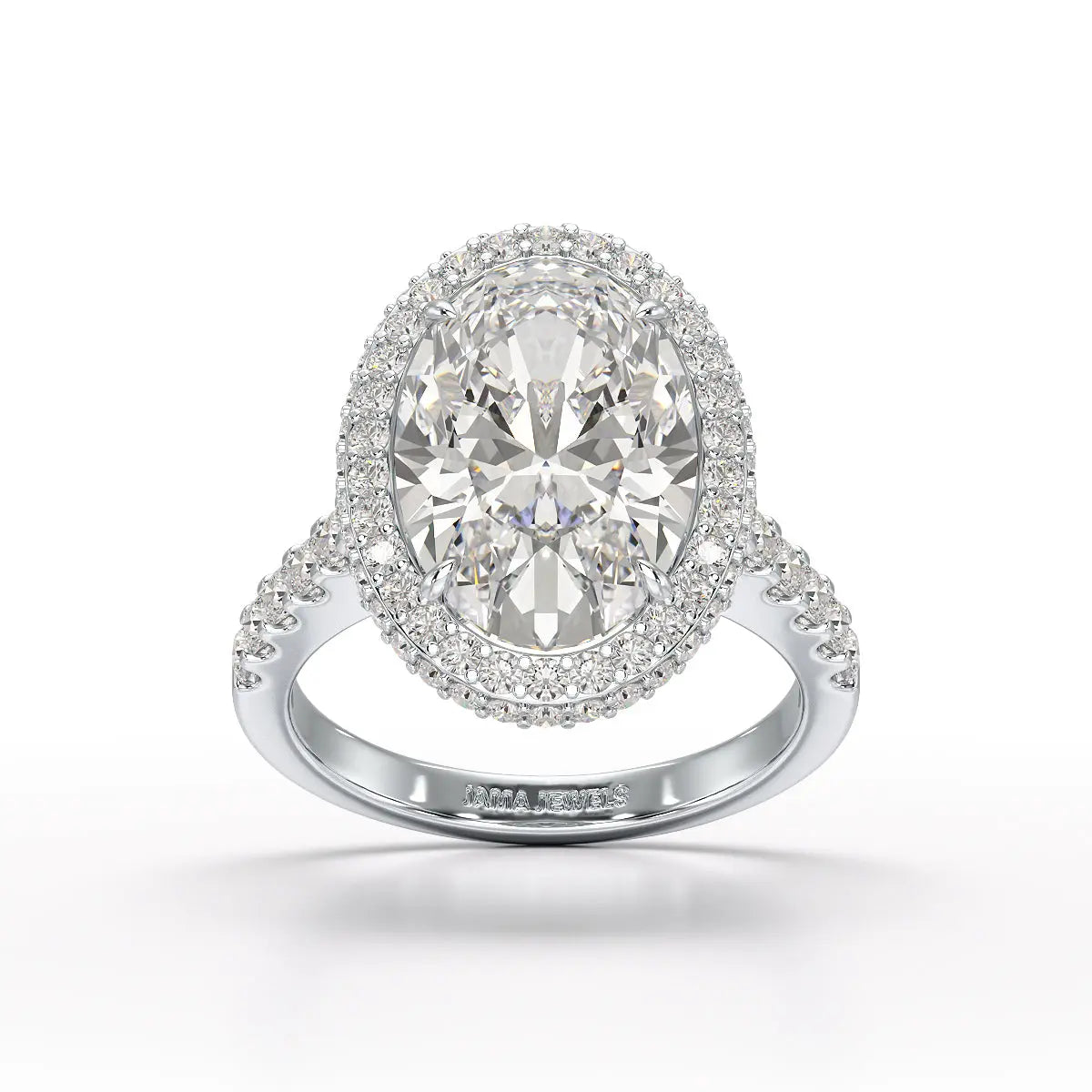 6.1 CT Oval Cut Lab Diamond Wedding Ring - Jama Jewels
