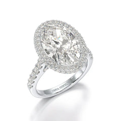 6.1 CT Oval Cut Lab Diamond Wedding Ring - Jama Jewels