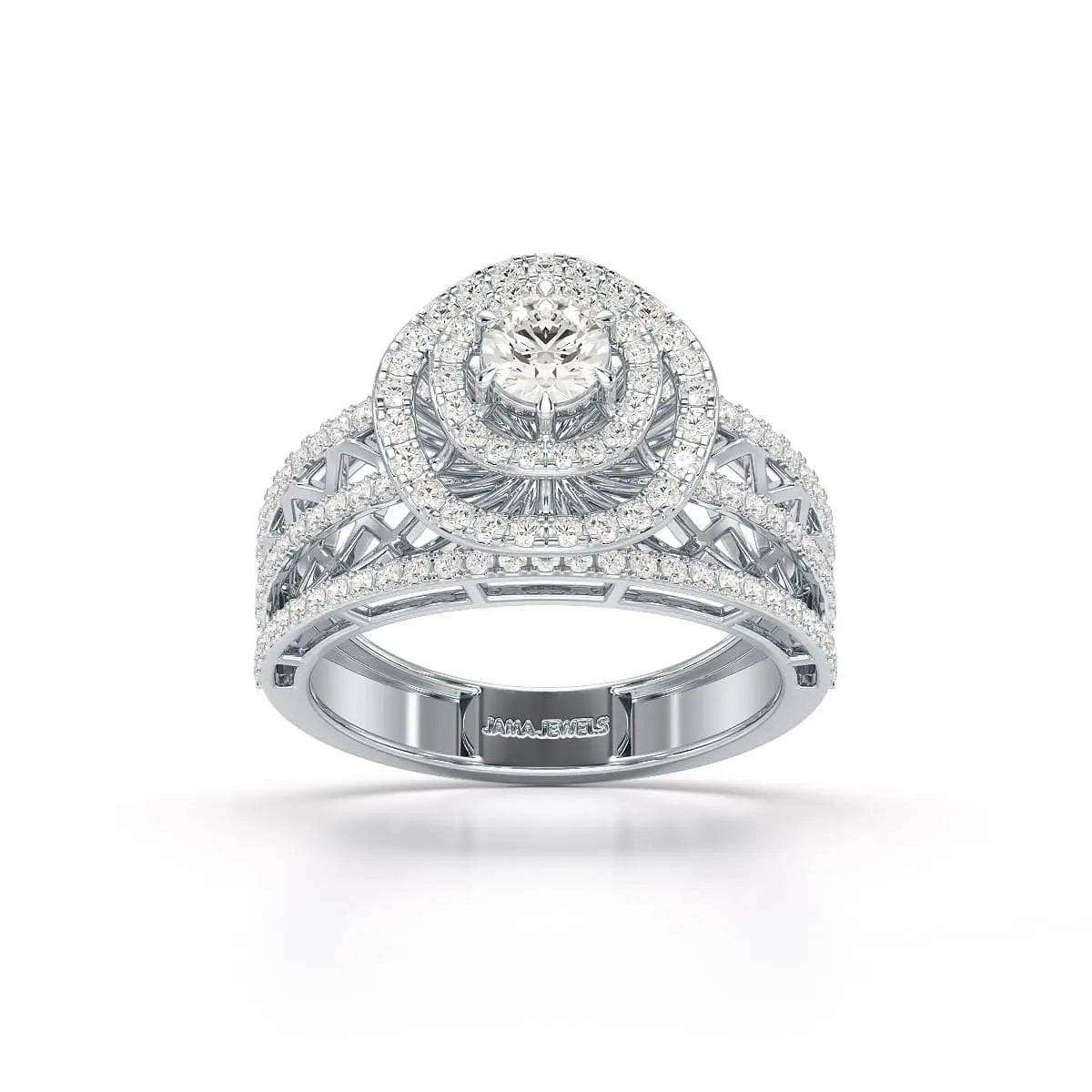 1.06 CT Halo Cluster Lab Diamond Ring