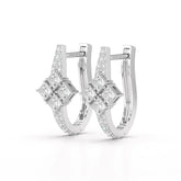 1.07 CT Princess Cut Lab Diamond Hoop Earrings Jama Jewels