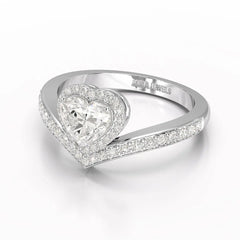 1.13 CT Heart Cut Lab Diamond Ring Jama Jewels