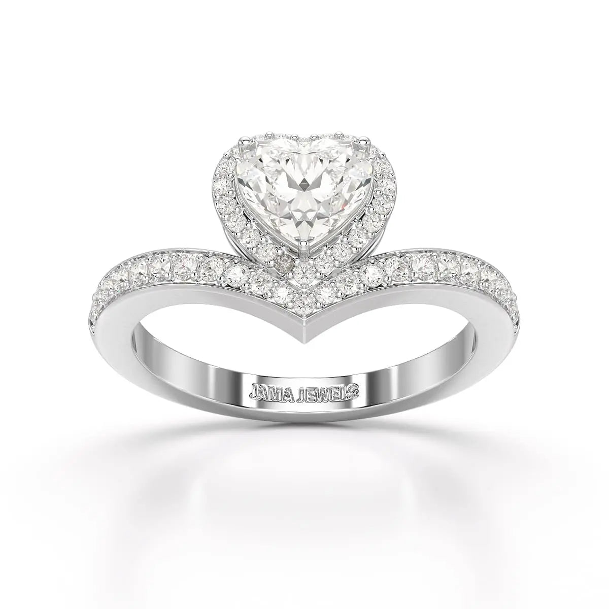1.13 CT Heart Cut Lab Diamond Ring Jama Jewels