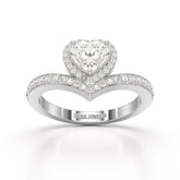 خاتم ألماس مخبري بقطع على شكل قلب بوزن 1.13 قيراط