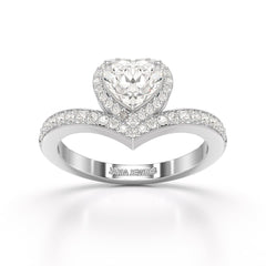 1.13 CT Heart Cut Lab Diamond Ring