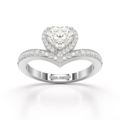1.13 CT Heart Cut Lab Diamond Ring Jama Jewels