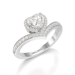 1.13 CT Heart Cut Lab Diamond Ring Jama Jewels