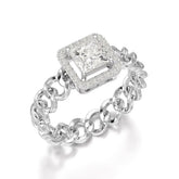 1.18 CT Princess Cut Halo Lab Diamond Ring Jama Jewels