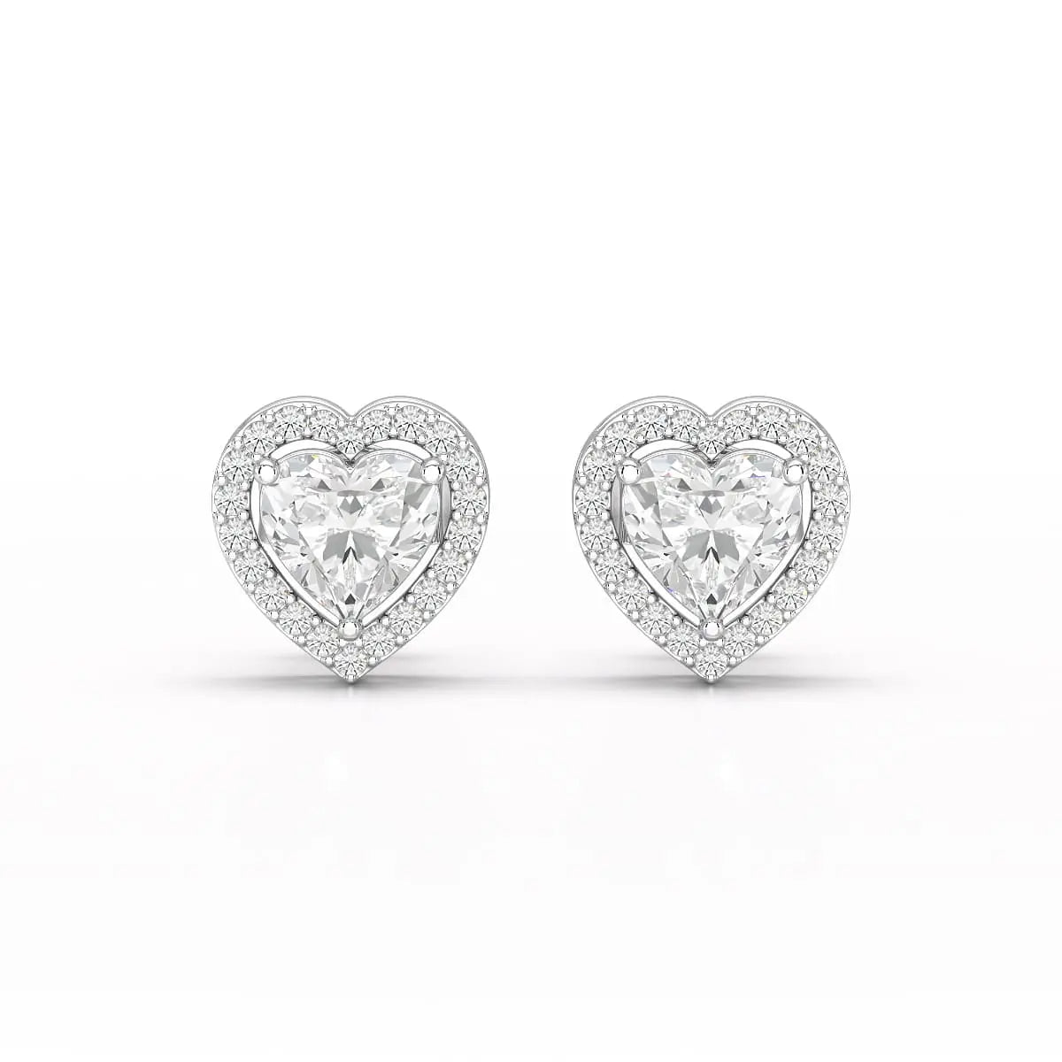 1.21 CT Lab Diamond Heart Shape Stud Earrings Jama Jewels