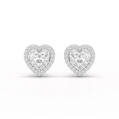 1.21 CT Lab Diamond Heart Shape Stud Earrings Jama Jewels