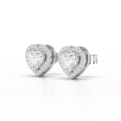 1.21 CT Lab Diamond Heart Shape Stud Earrings Jama Jewels