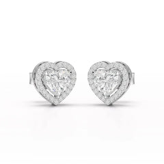 1.21 CT Lab Diamond Heart Shape Stud Earrings Jama Jewels