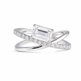 1.25 CT Emerald Crossover Pavé Ring