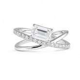1.25 CT Emerald Crossover Pavé Ring