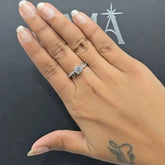 1.25 CT Round Cut Lab Diamond Ring With Heart Shape Motifs(Ready for Delivery) Jama Jewels
