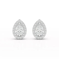 1.27 CT Lab Diamond Pear Cut Stud Earring Jama Jewels