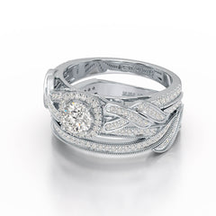 1.27 CT Twisted Lab Grown Diamond Engagement Ring