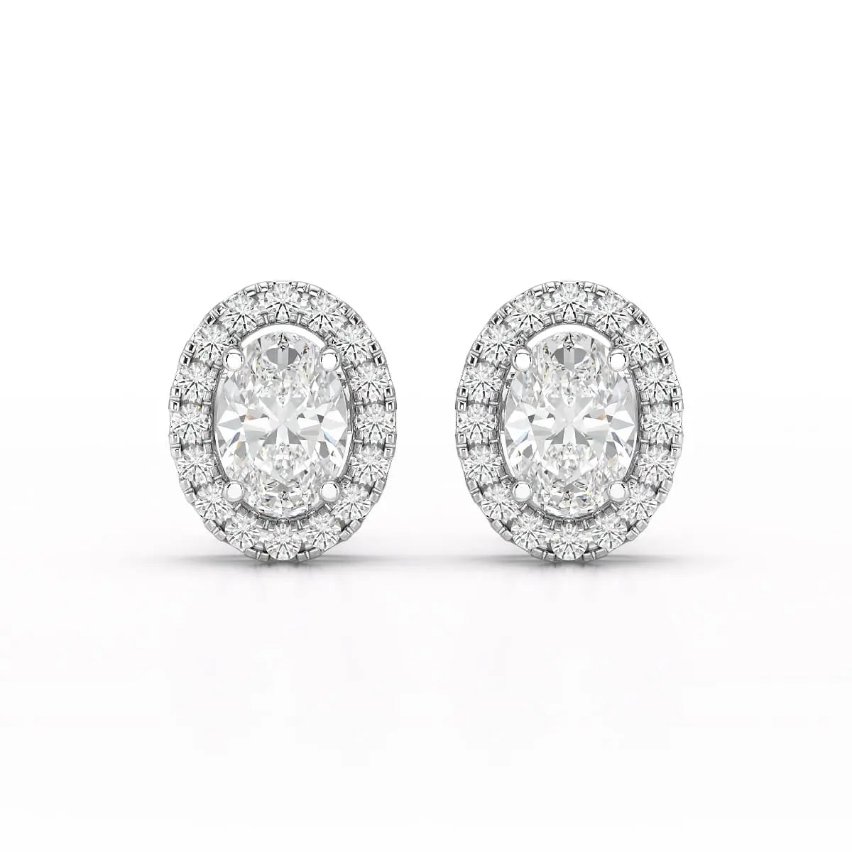 1.32 CT Lab Diamond Oval Cut Stud Earrings Jama Jewels