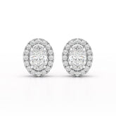 1.32 CT Lab Diamond Oval Cut Stud Earrings