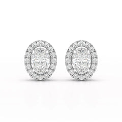 1.32 CT Lab Diamond Oval Cut Stud Earrings Jama Jewels