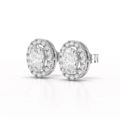1.32 CT Lab Diamond Oval Cut Stud Earrings Jama Jewels
