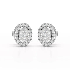 1.32 CT Lab Diamond Oval Cut Stud Earrings Jama Jewels