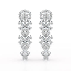 1.34 CT Lab Diamond Flower Drop Earring