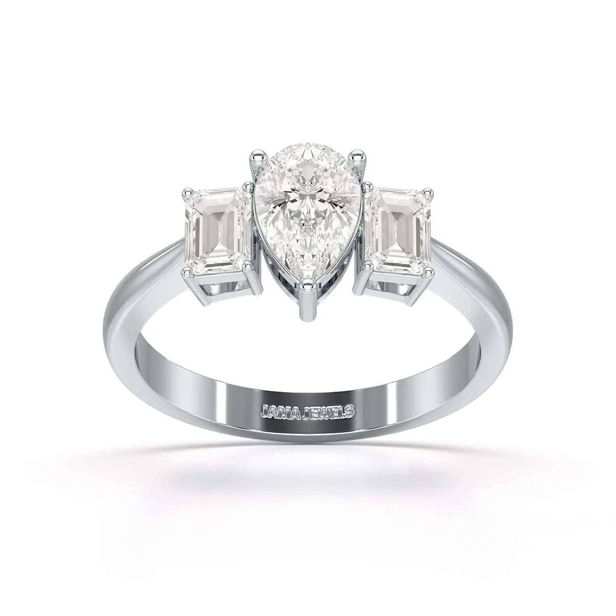 1.3 CT Three Stone Lab Diamond Engagement Ring
