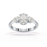 1.3 CT Three Stone Lab Diamond Ring