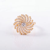 1.45 CT Round Swirl Pavé Diamond Ring
