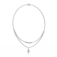 Lab Diamond 2.9 CT Two Layered Necklace Jama Jewels